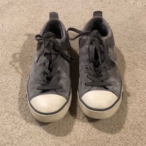 Gray suede Lace-Up Sneakers